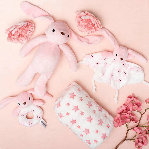 Flopsy Bunny Gift Set Accessories & Blanket Pink