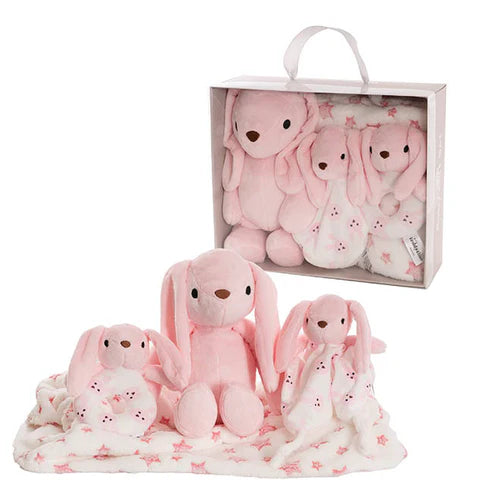 Flopsy Bunny Gift Set Accessories & Blanket Pink