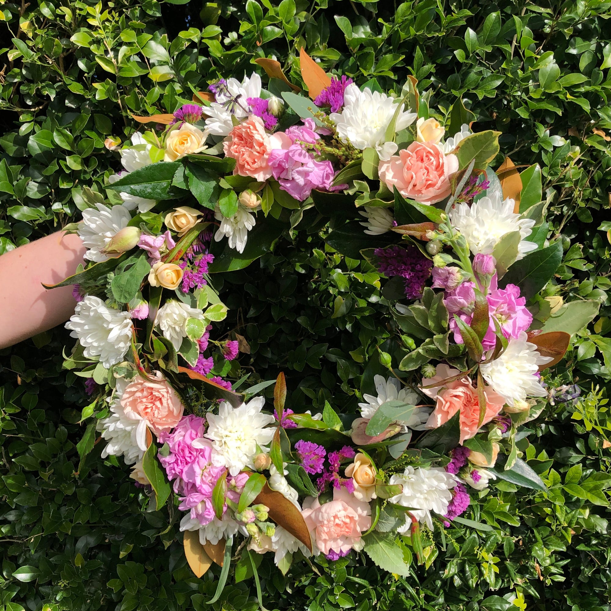 Medium White & Pastel Wreath
