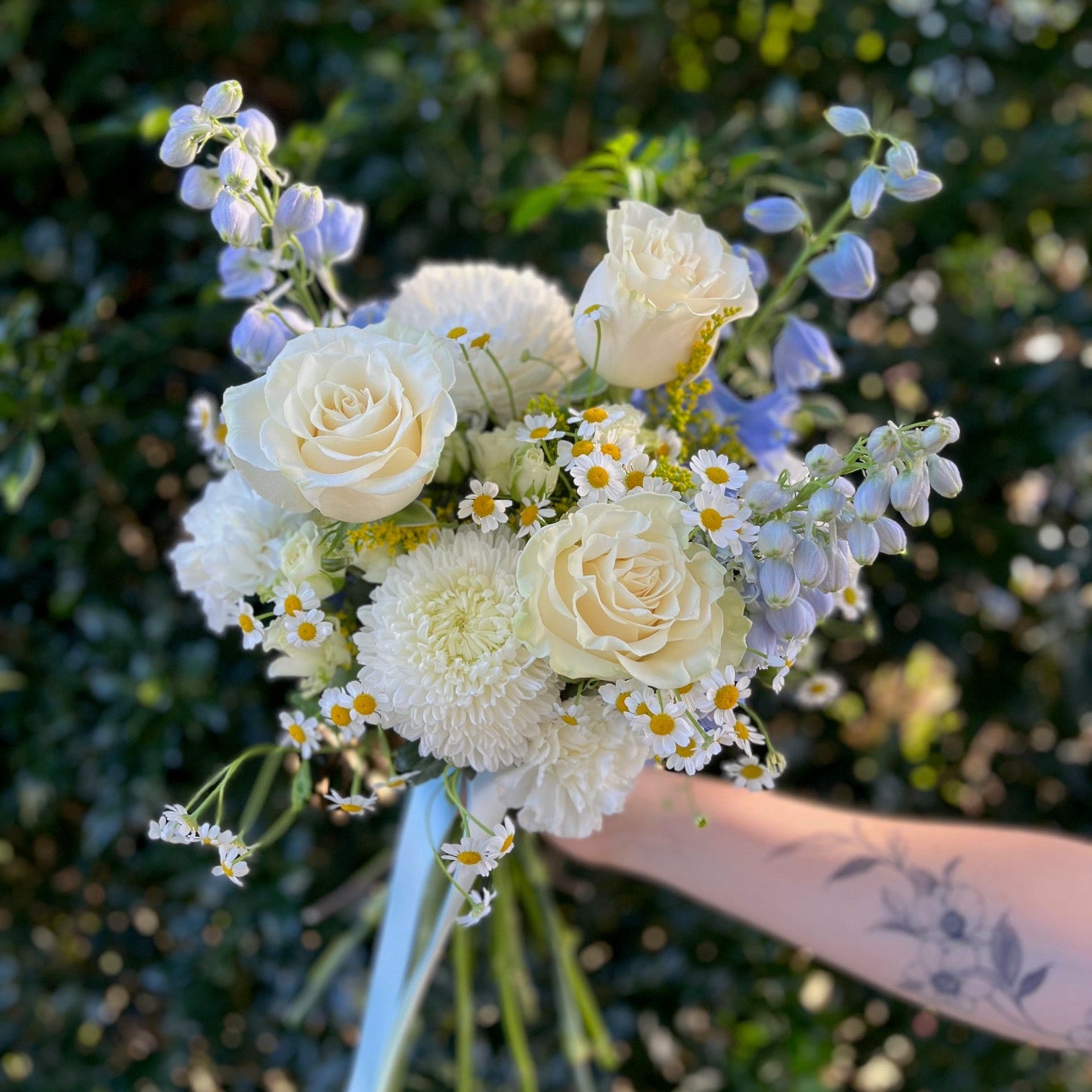 WHITE & BLUE WEDDING BOUQUET