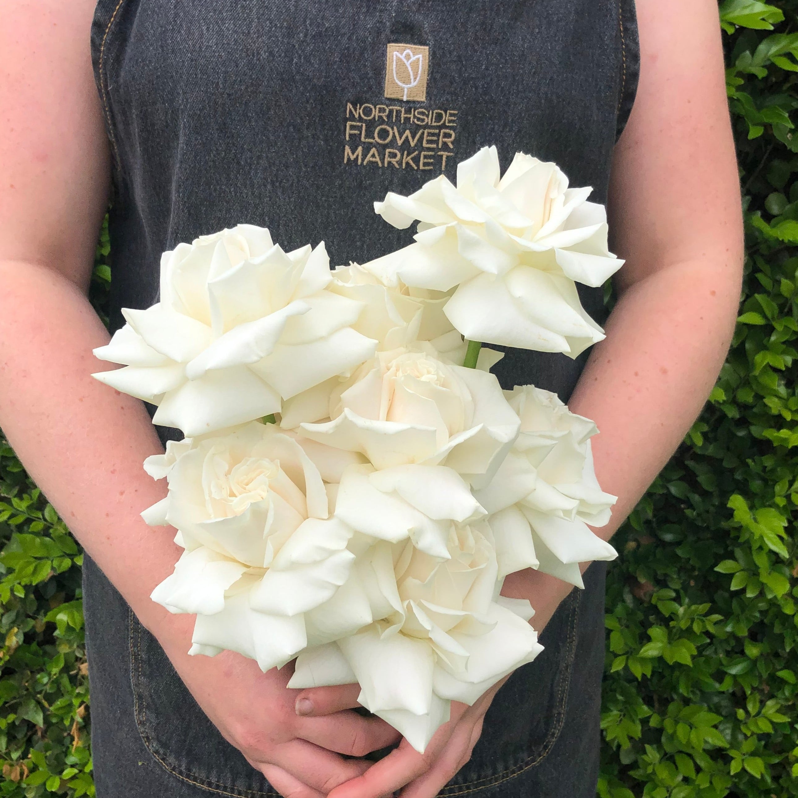 WHITE REFLEXED ROSE WEDDING BOUQUET - Northside Flower Market