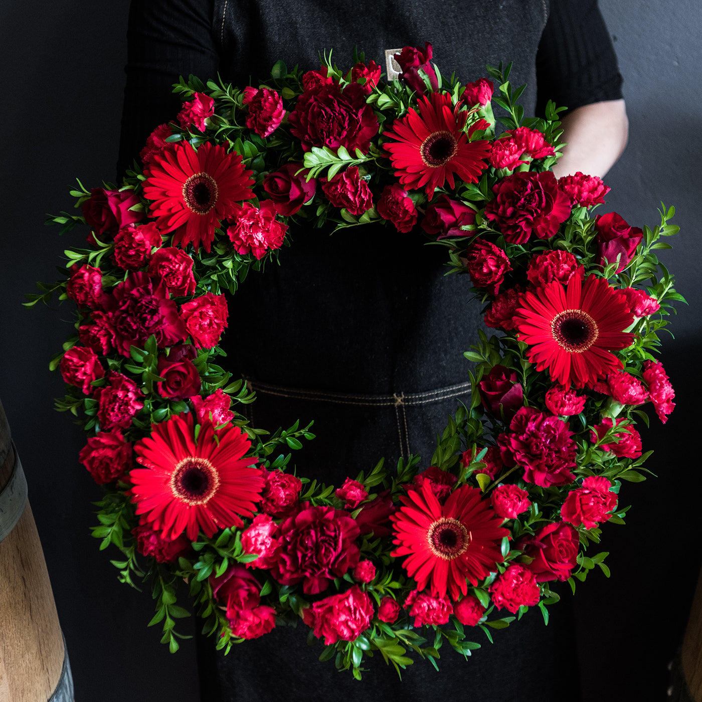 LARGE RED WREATH 42.5cm