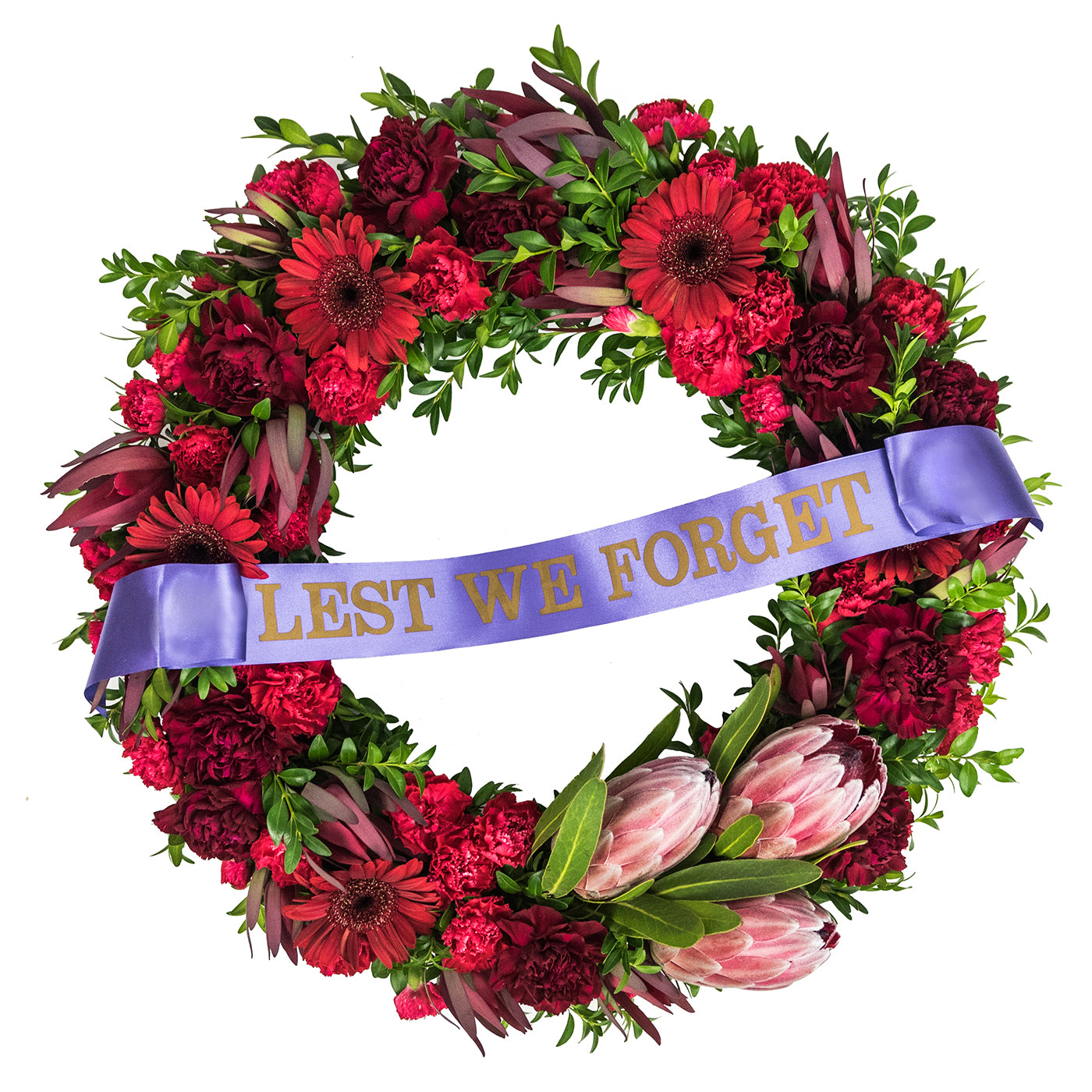 LARGE RED WREATH W/ NATIVE FEATURE 42.5cm