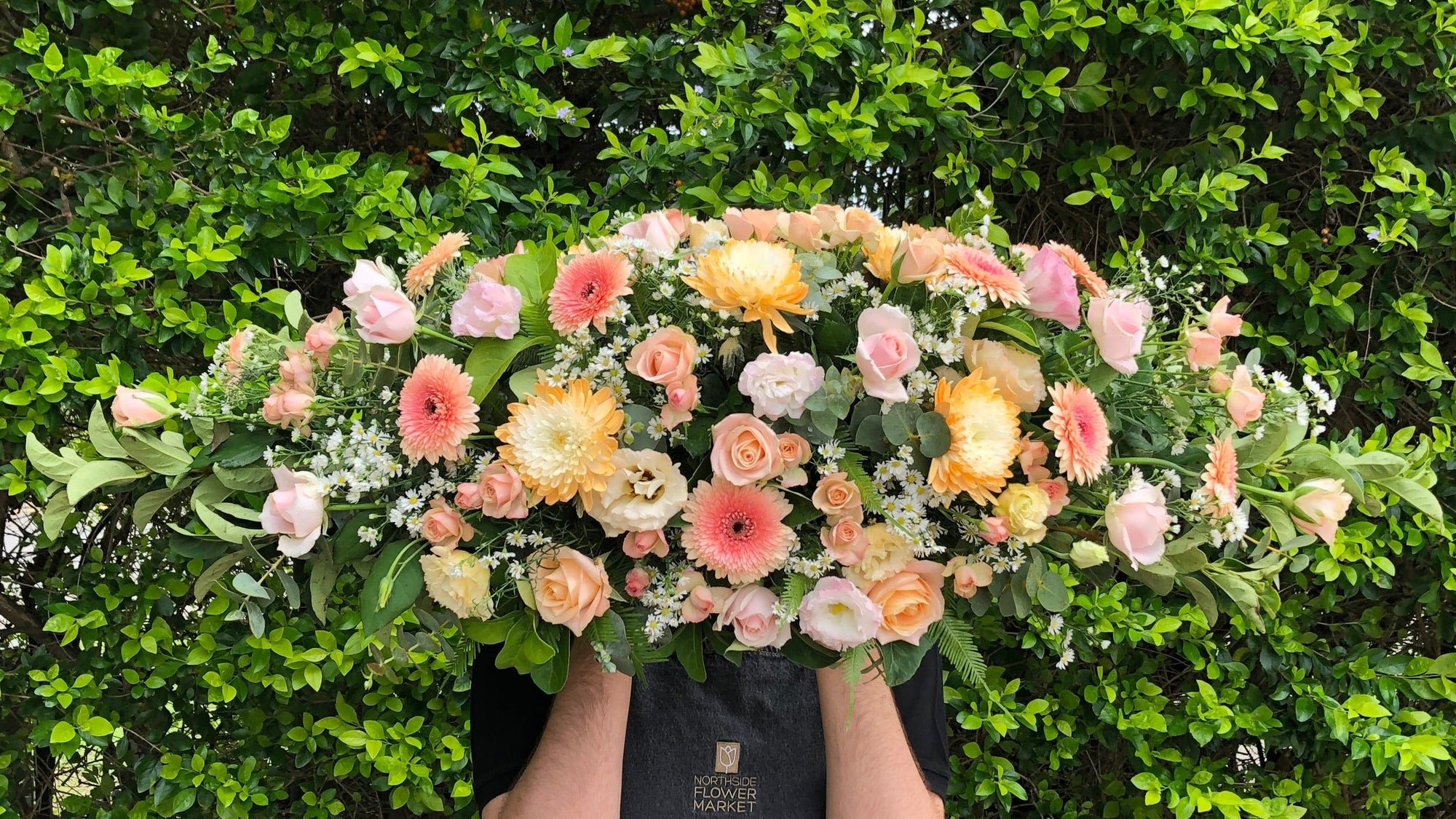 PEACHES & CREAM CASKET SPRAY